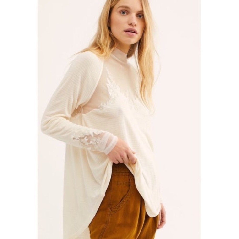 FREE PEOPLE NWOT Saheli Tunic Top in Ecru